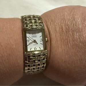 Embassy by Gruen Gold-Tone Quartz Hindge Watch
